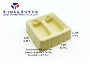 Rectangle Shape Plastic Retail Boxes Premium Velvet White Ps Inside Tray