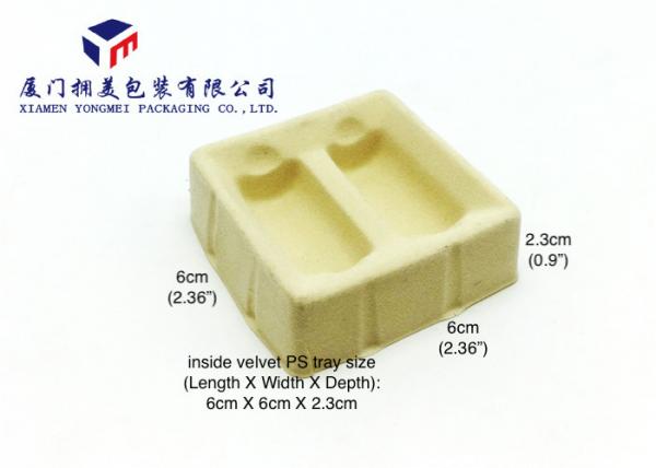 Quality Rectangle Shape Plastic Retail Boxes Premium Velvet White Ps Inside Tray for sale
