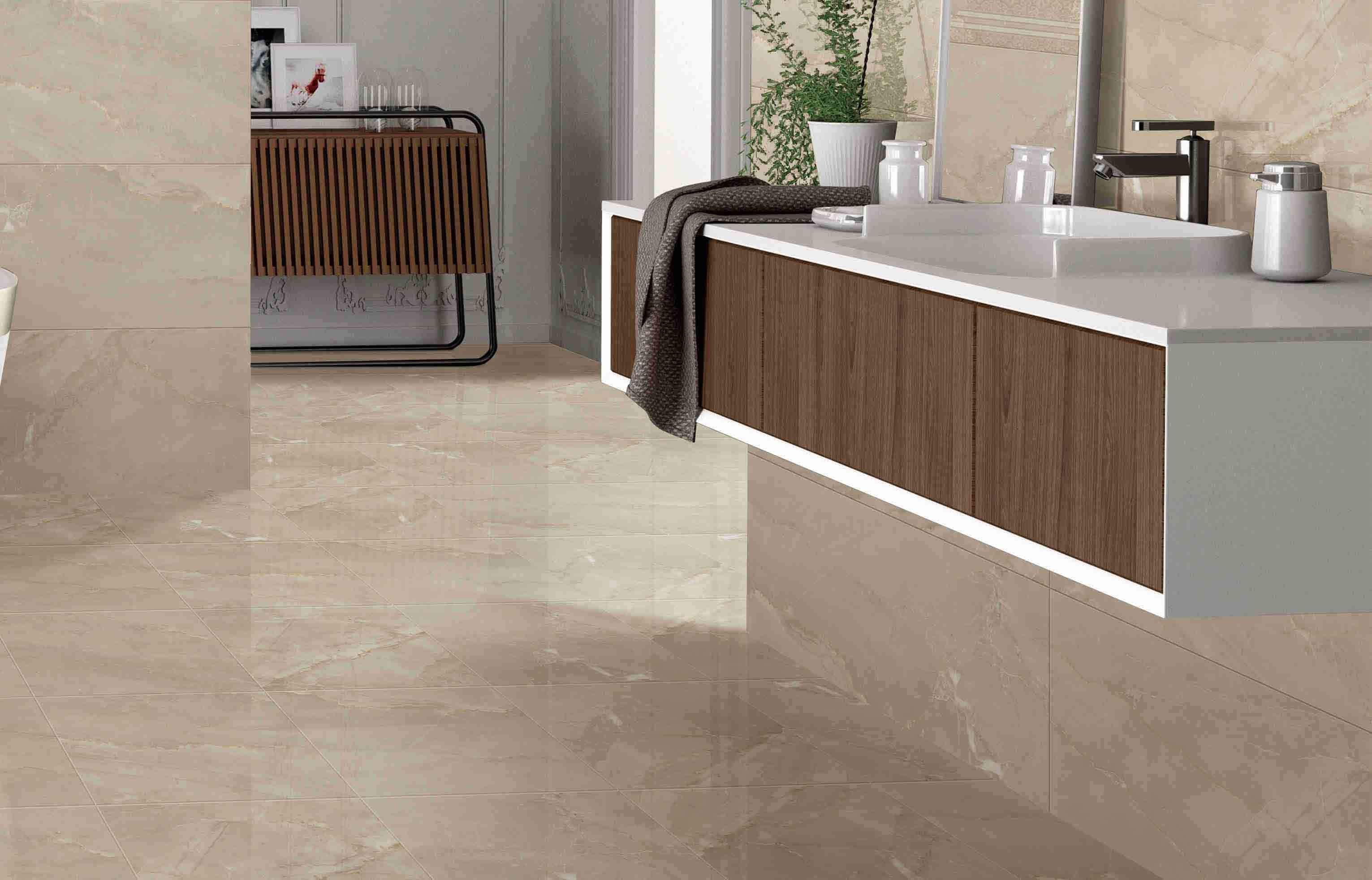 Gray Indoor Marble Look Porcelain Tile 400x800 mm Size 10mm Thickness