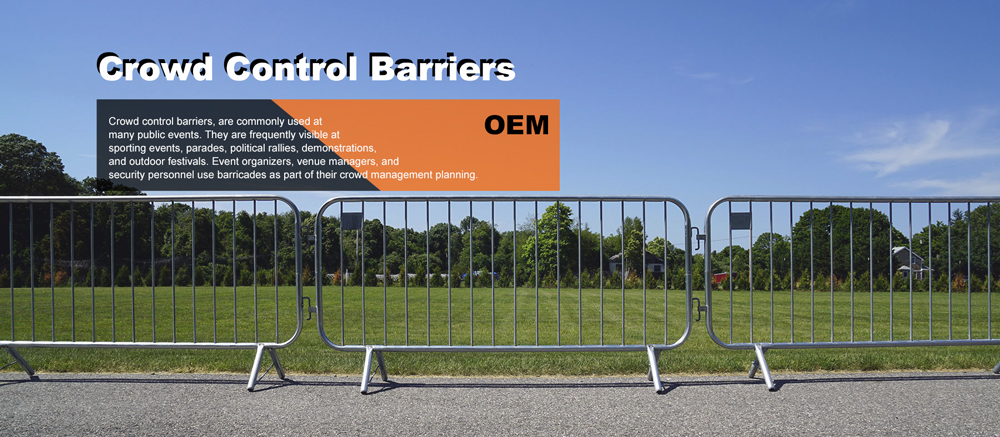 Portable road metal steel galvanized tube Crowd Control Barrier for construction