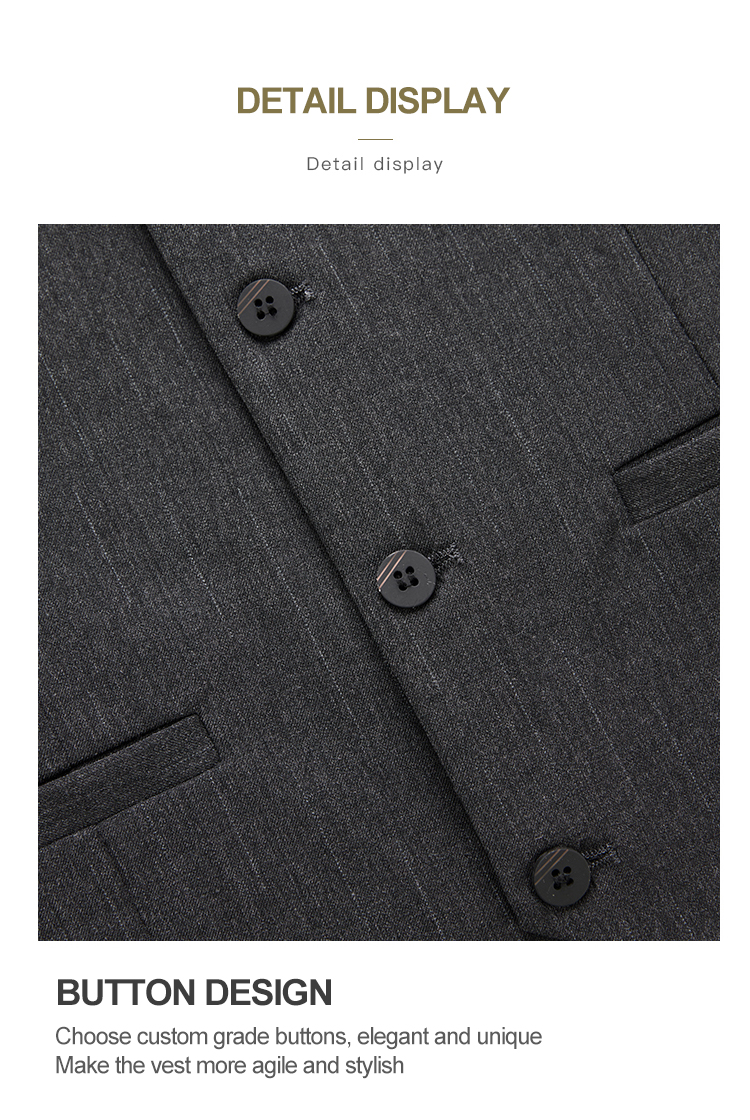 Men's Business Casual Groom Wedding Groomsmen Dress Vest with British Striped Pattern