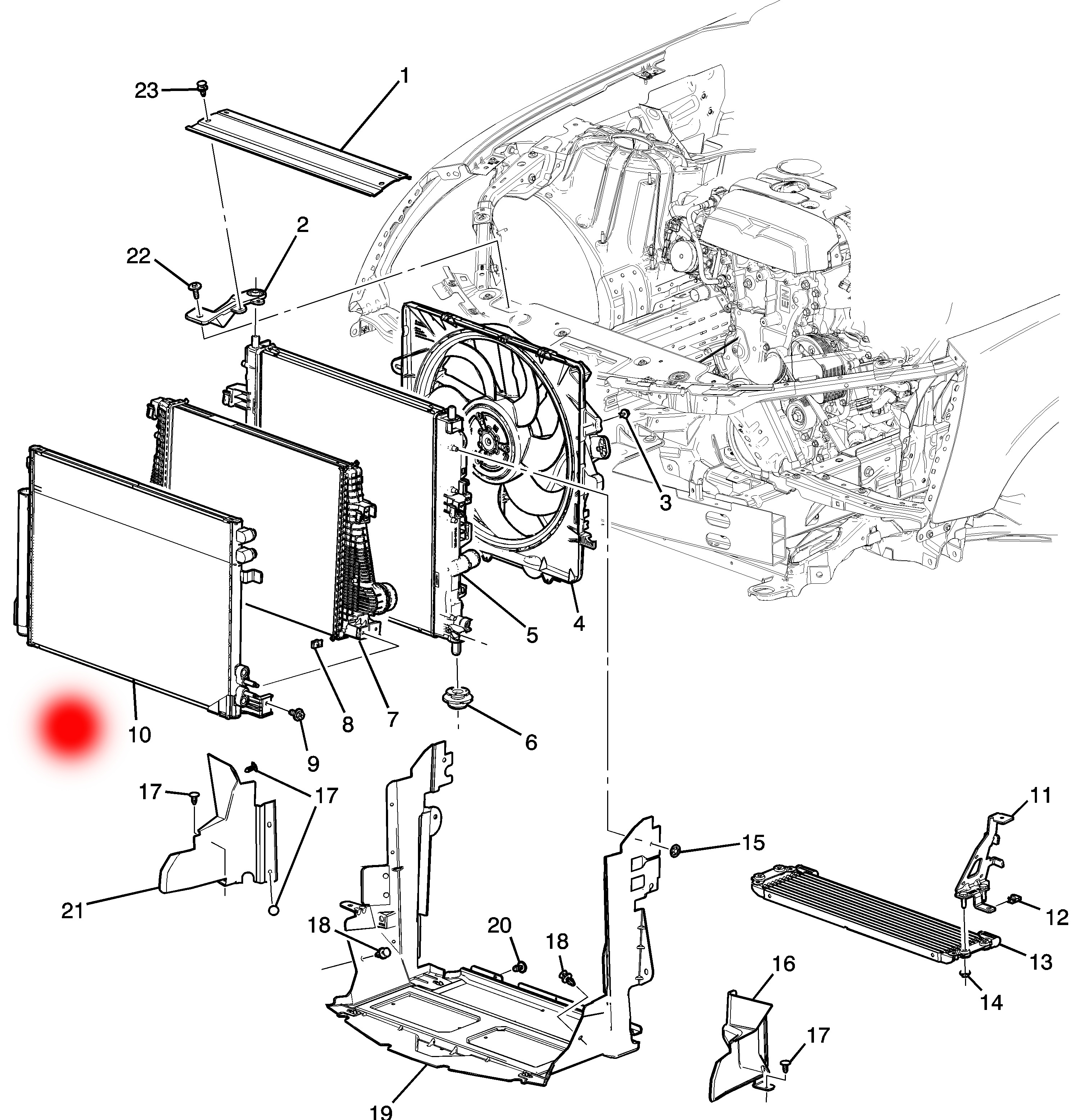 23452331 Air Conditioning Condenser For Chevrolet Camaro Convertible 2.0