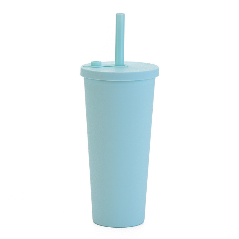 Water Iced Coffee Travel Tumbler With Straw And Lid Reusable