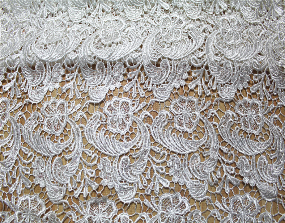 Garment Accessories Chemical Lace Fabric Water Soluble lace fabric in White Color