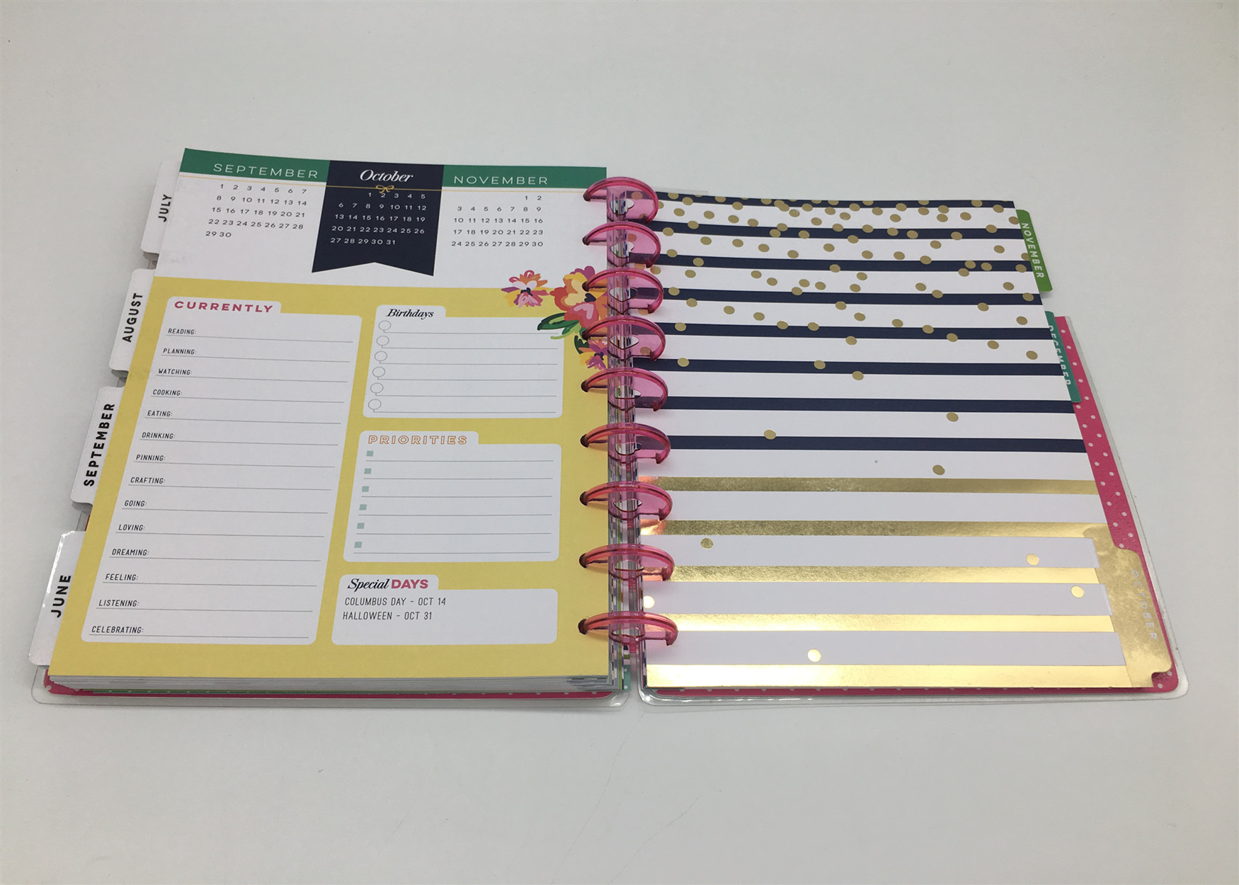 Custom Pink Spiral Daily Planner Notepad / Colorful Printing Agenda Notepad
