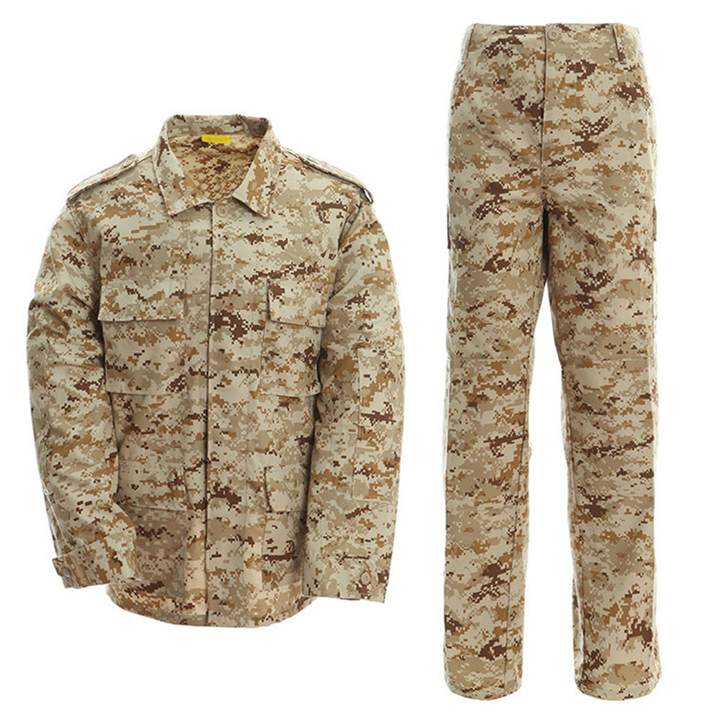 Camouflage Suit for Training 65% Polyester 35% Cotton Material Breathable and Durable