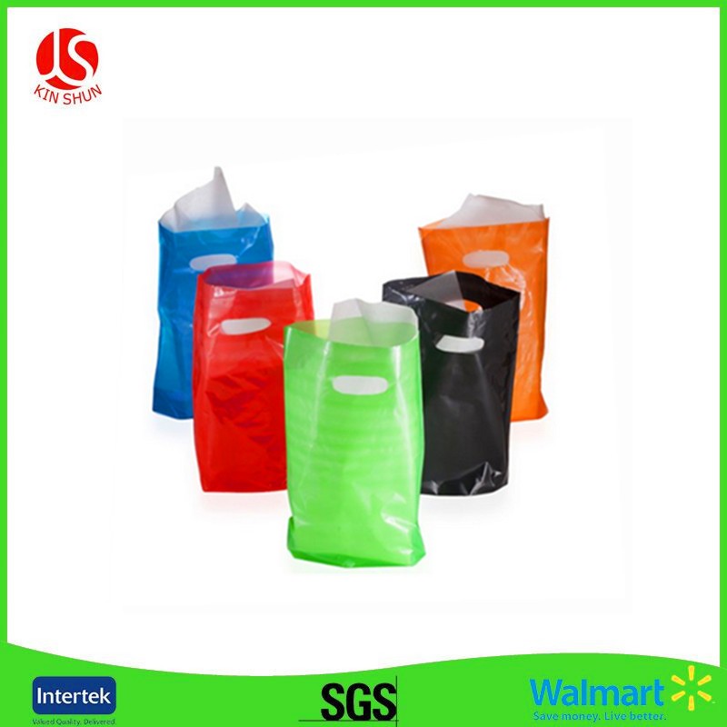 Custom Own Logo Printing Cheap Gift Plastic Die Cut Hdpe Shopping Bag