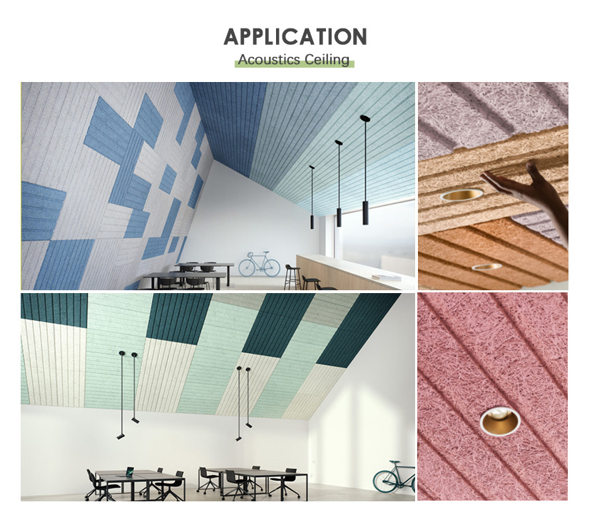 Professional ECO- Friendly KTV Decorate Fiber Cement wood wool wall panels For Building Noiseproof