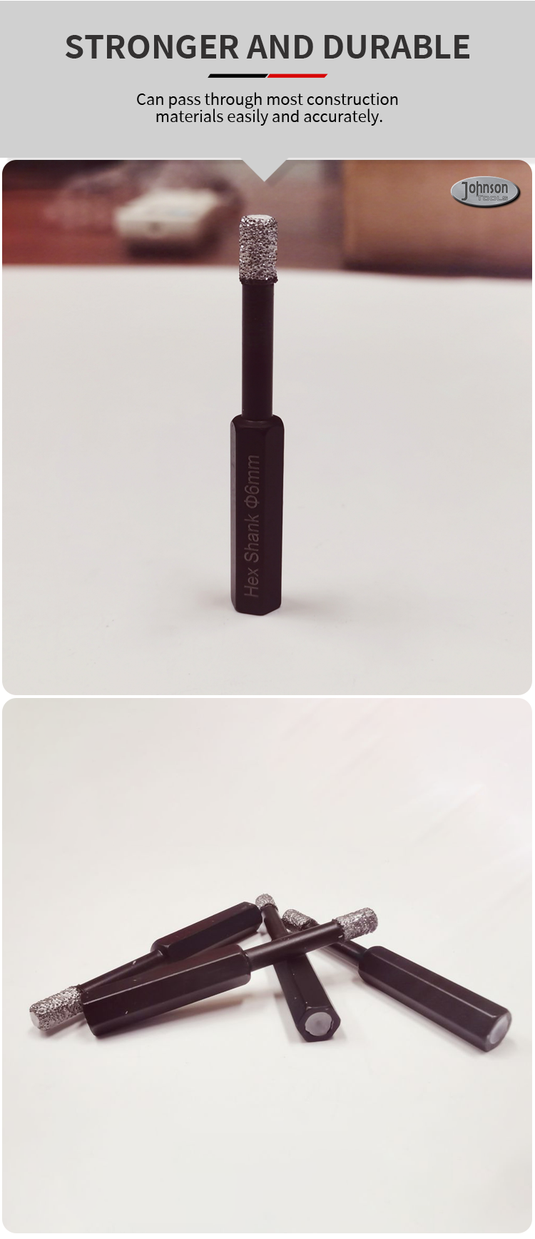 Tile Hole Saw 6mm Hex Shank Diamond Core Drill Bits For Porcelain