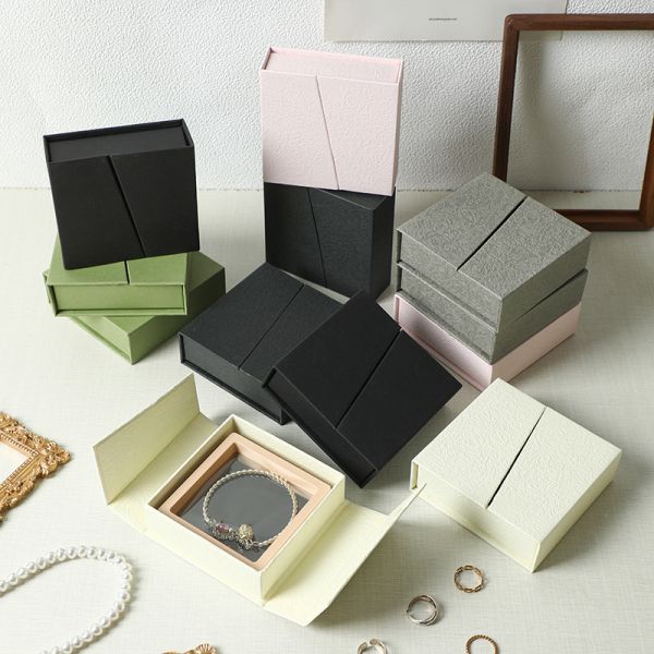 Double-Opening Jewelry Gift Box Crystal Bracelet Packaging Box Ring Necklace Brooch Jewelry Packaging Box