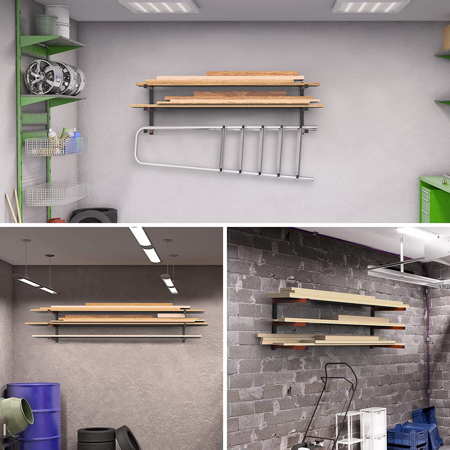 Customizable Steel Wood Organizer and Lumber Storage Metal Rack for Workshop