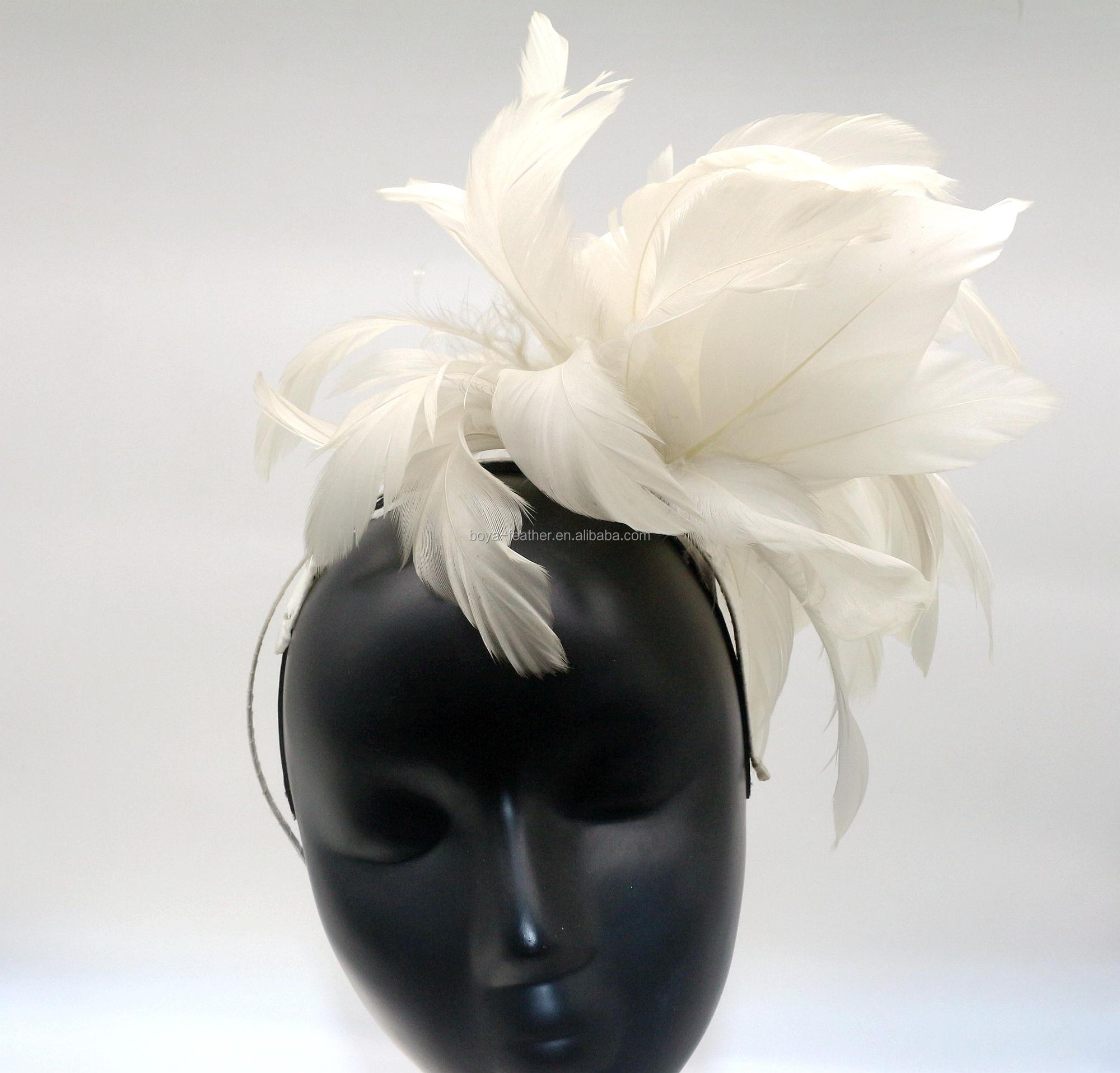 15*30 cm Goose Feather Flower Mount with Wire Accessory Versatile