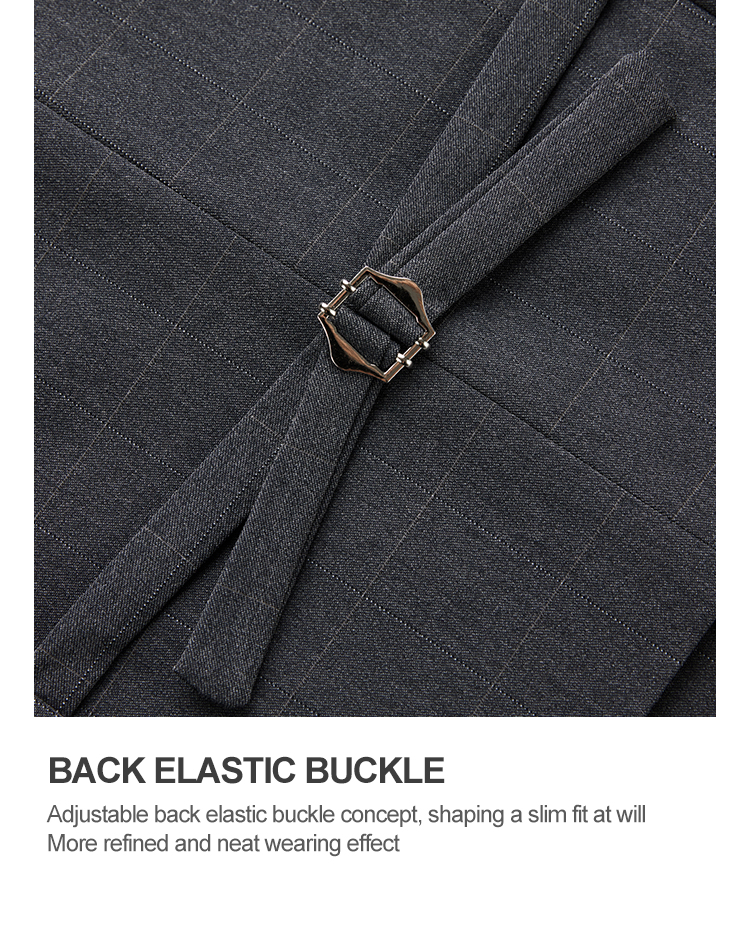 Customized Color Men's Plaid Suit Vest for Business Banquet in Retro British Style