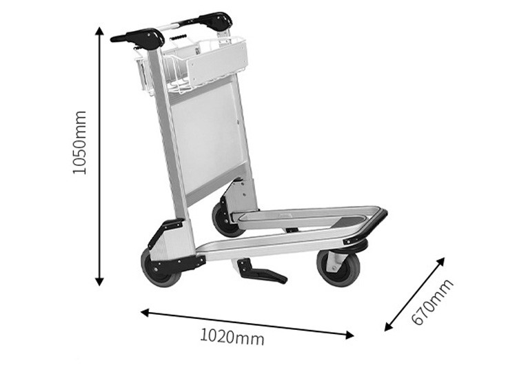 Polished Surface Airport Luggage Trolley With Metal Construction And 50-200KG Capacity