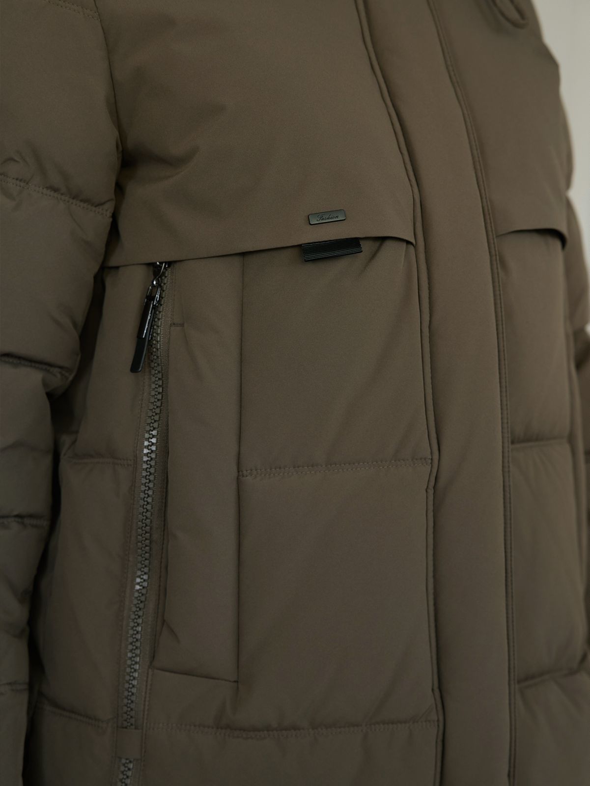 Classic Four Pocket Mid-Length Thickened Down Jacket, machine washable, woman winter coat, down jacket, bio down jacket, dark colour