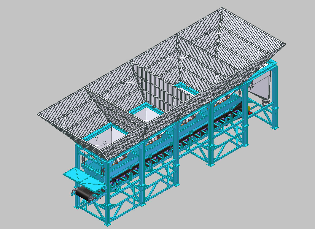 Customized Ready Mix Concrete Batching Plant 13 M³ Aggregate Weighing Hopper