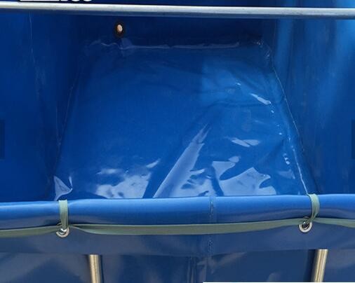 Fireproof 4000L Tarpaulin Fish Tank With Blue Fish Pond Liner Environmental PVC Collapsible Fish Tank