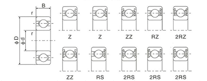 High temperature resistance 6000 Series Bearing 6001 2RS Bearing