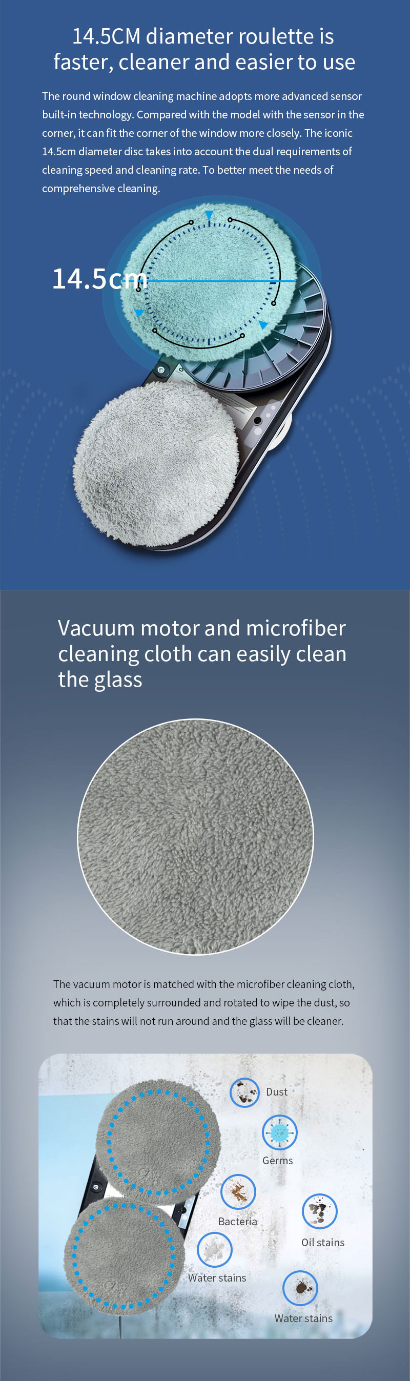 Customized LIECTROUX YW610 Glass Robot Cleaner for HOUSEHOLD Window Cleaning in Dutch