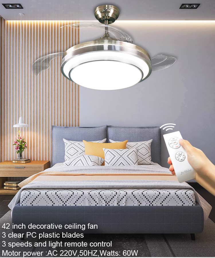 Home Hotel Office Living Room Decoration 42 Inch 110V AC Motor Remote Control Ceiling Fan