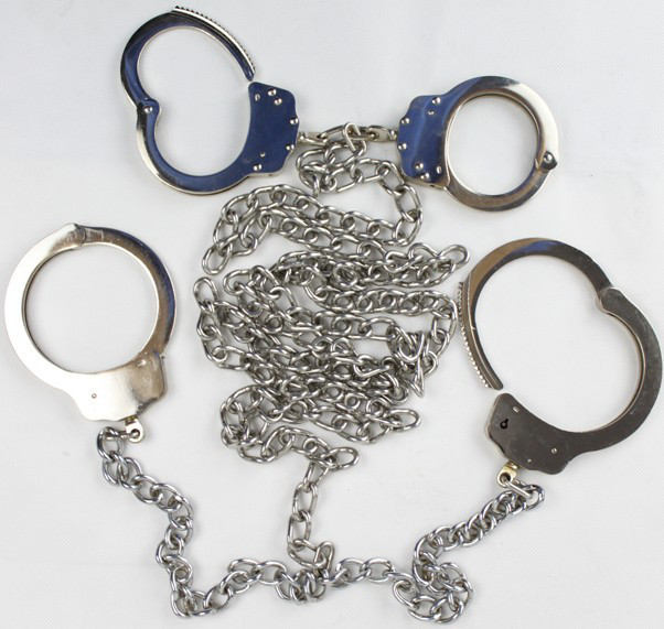 Carbon Steel Nickel Handcuffs And Legcuffs For Prisoner