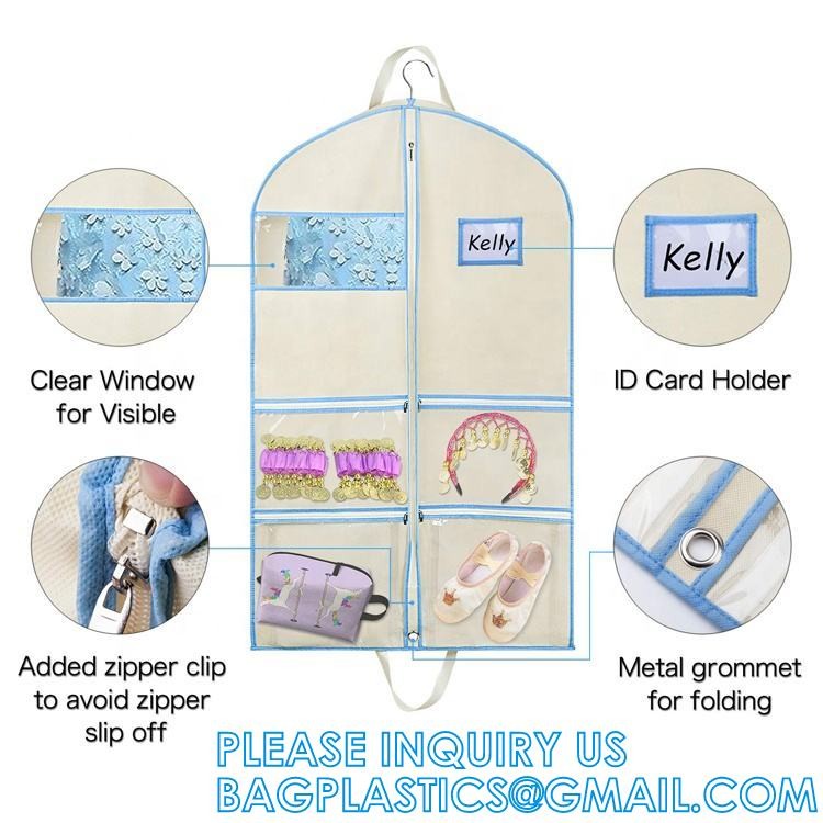 Custom Garment Bags For Children Folding Waterproof Carry On Garment Storage Bag RPET