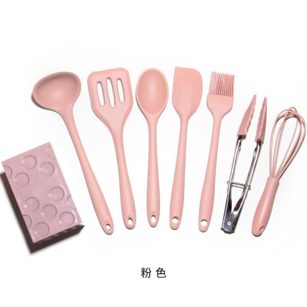 8pcs Mini Kid Silicone Cooking Kitchen Utensils Set Dishwasher Safe Spatula Set