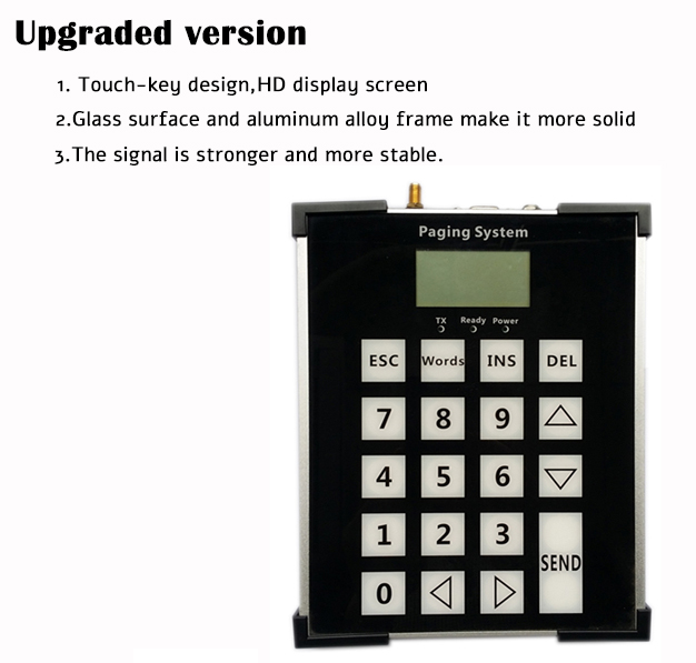 New arrival of restaurant guest queue system with LED display pagers and support customized frequency keyboard