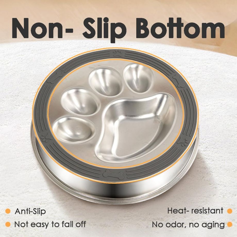 NO Time Setting Pet Feeding Bowl with Rounded and Non-Slip Stainless Steel Material