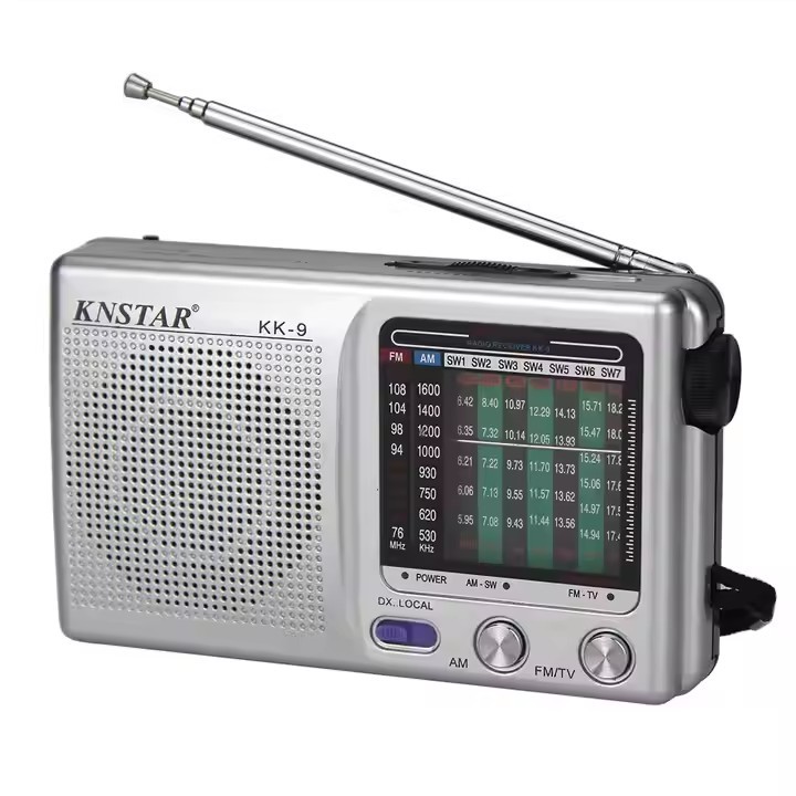 Wooden Portable Radio Player FM/MW/SW 3 Band and Built-In Speaker for Coffee Shops