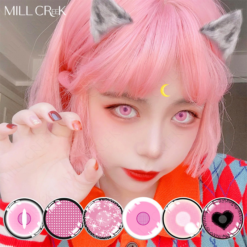 Safe Circle Costume Colored Cosplay Contact Lens Green Blue Pink 14.5mm