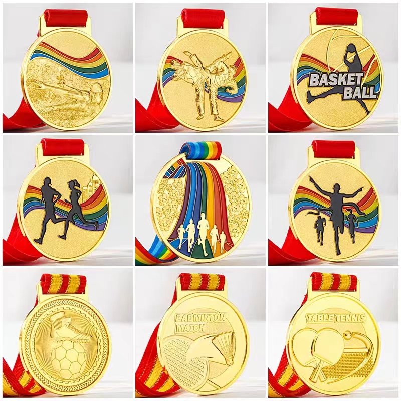 Gold Academic Military Customized Medal Online 3D Engraved Sports Medals