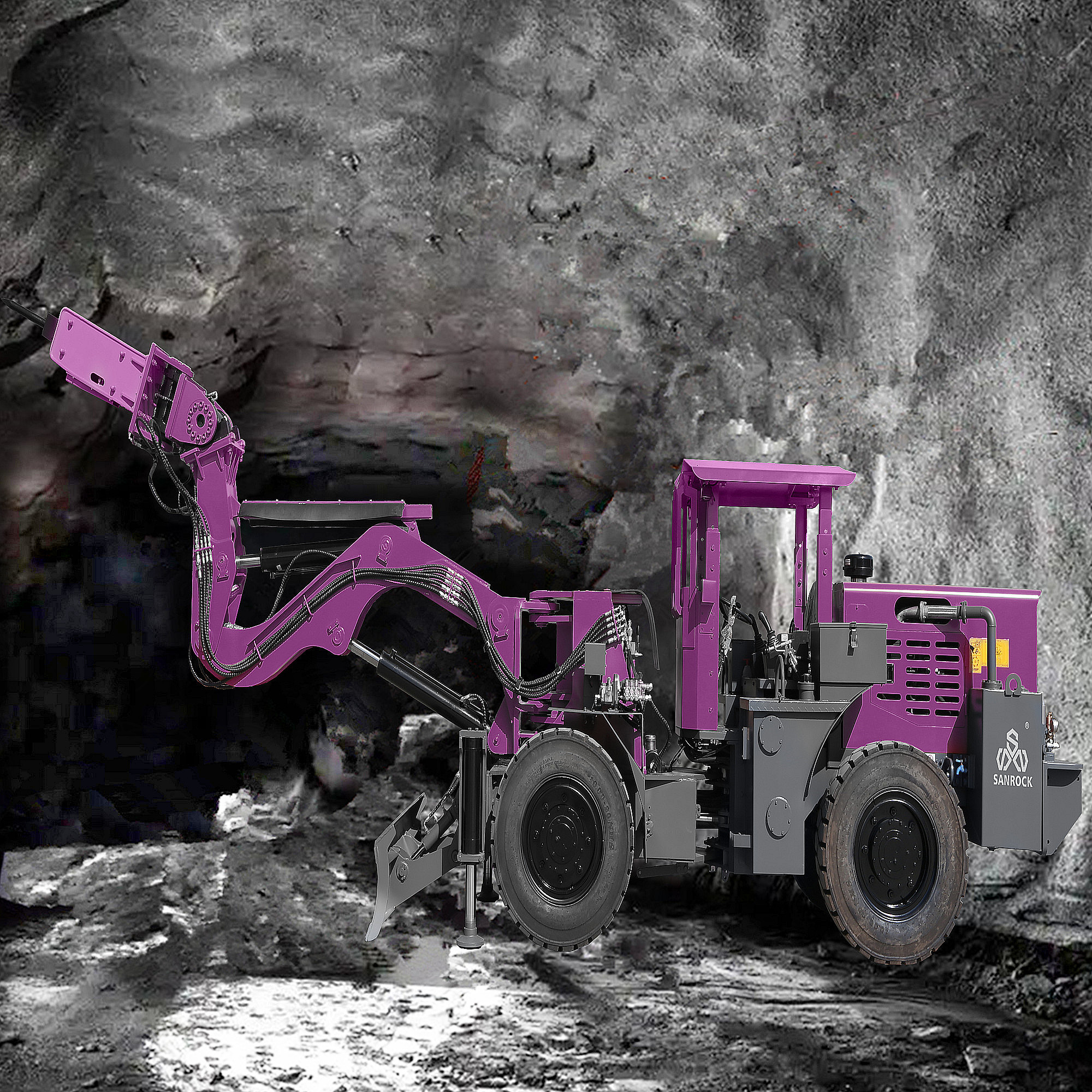 Underground Scaler Breaker Hydraulic Drilling Rig Tunneling Scaling Rock Drilling Rig