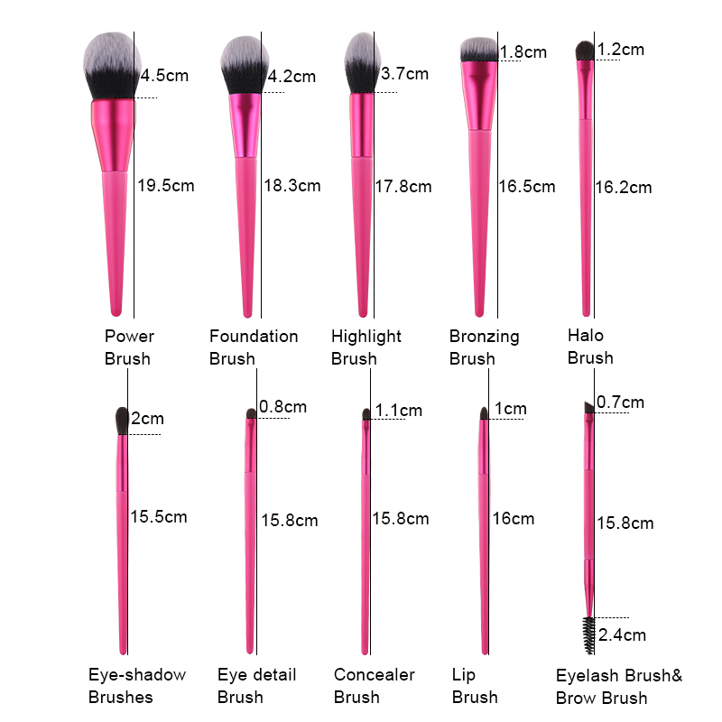 Synthetic Travel Makeup Brushes Set Colorful Makeup Brushes Set For Daily