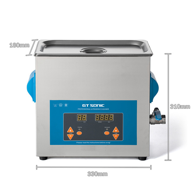 Stainless Steel Ultrasonic Parts Cleaner , Heated Digital Ultrasonic Cleaner 6L