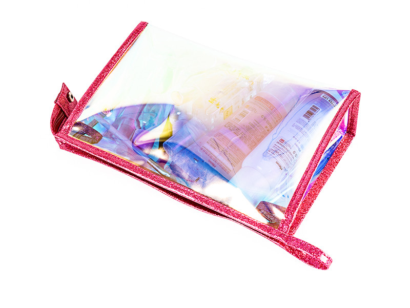 Laser Logo TPU Lady Travel Holographic Cosmetic Bag