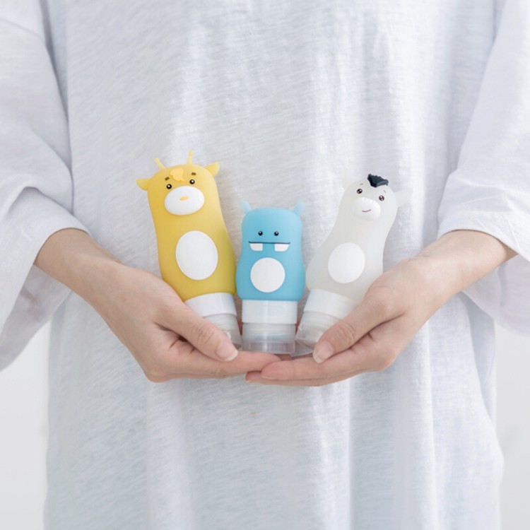 Easy To Refill Empty Travel Containers , No Drip Valve Silicone Shampoo Bottles