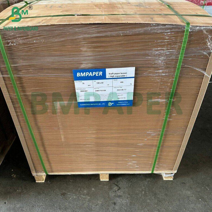 75gsm 80gsm Cement Packaging Brown Semi Extensible Kraft Paper