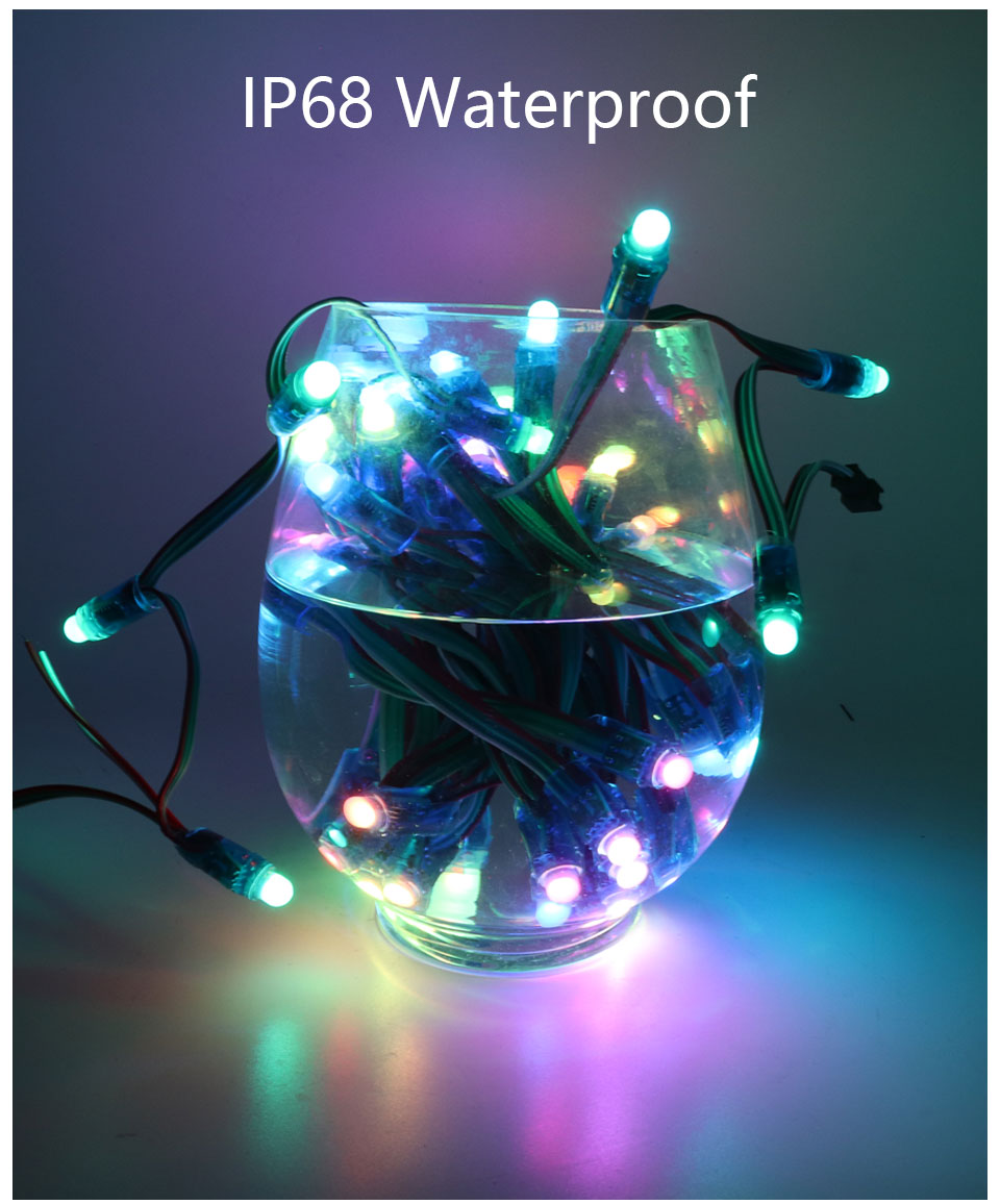 Waterproof RGB LED Pixel Strip Light Addressable WS2811 Full Color