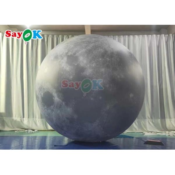 6.6ft Led Light Inflatable Moon Balloon Large Inflatable Planet Stage Decoration For Events