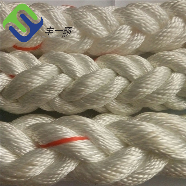 Durable 44mm Polyester 8 Strand Braided Marine Mooring Rope For Towing Ship Vessel