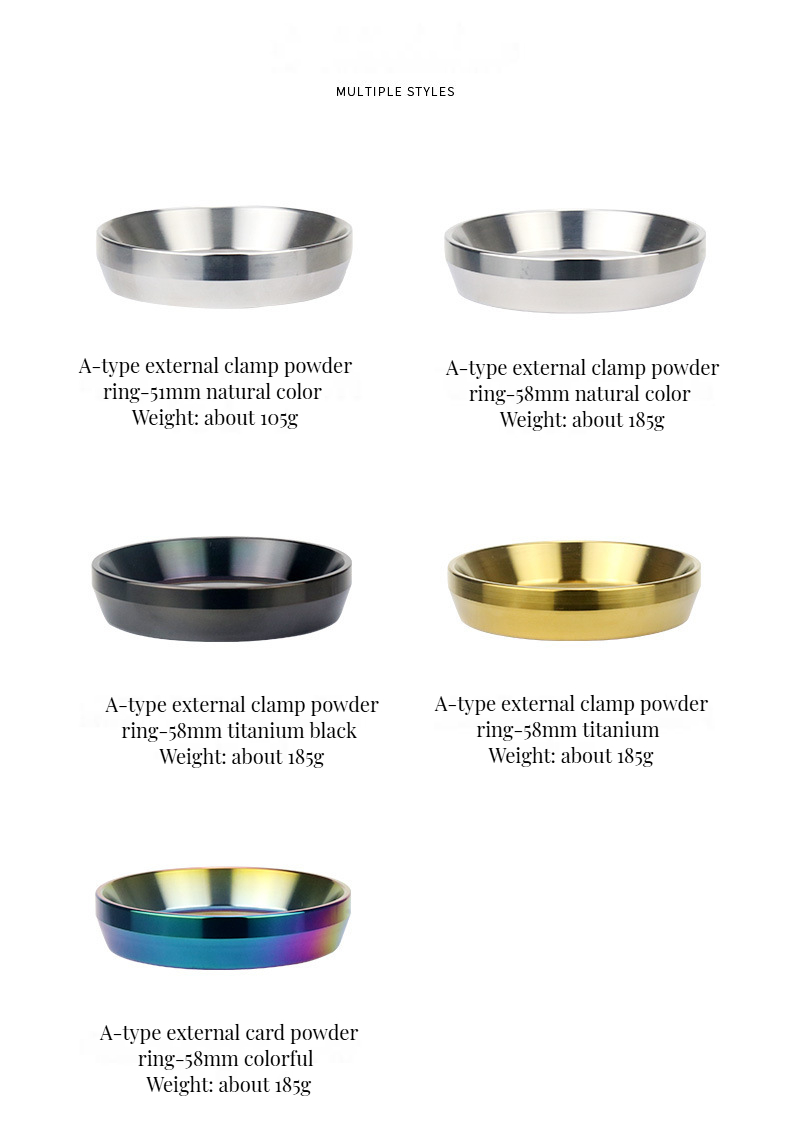 Customize Logo Acceptable Silver Intelligent Dosing Ring Coffee Funnel For Portafilter