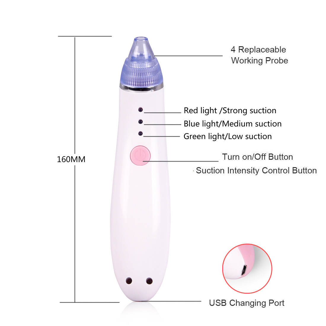 Pimple Skin Treatment Blackhead Removal Device Face Vacuum For Blackheads