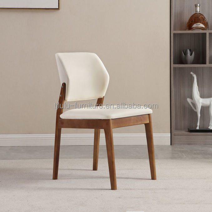 PU Leather Solid Wood Frame Nitrolacquer Finish Dinning Chair for Dinning Room Restaurant Living Room Furniture and Hotel