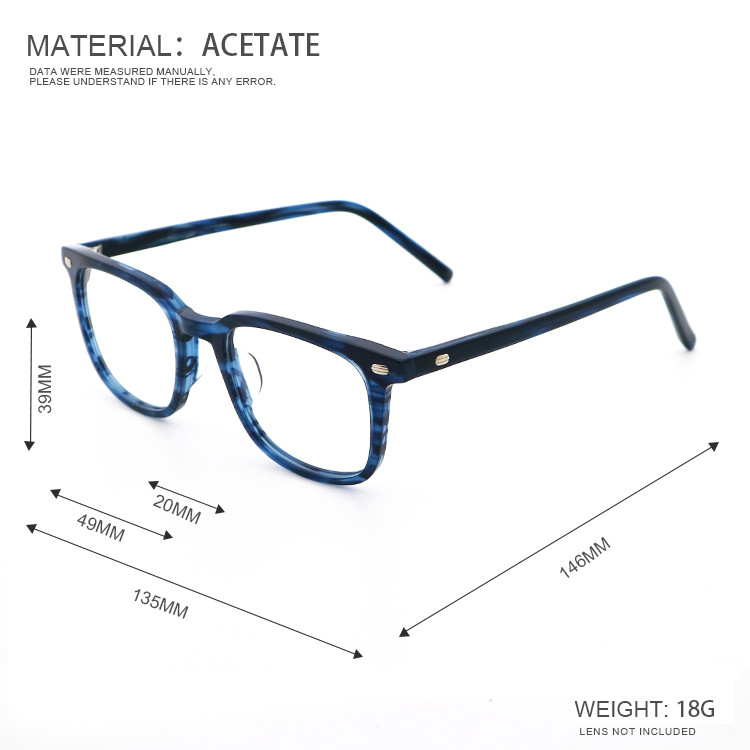 Adjustable Temple Handmade Acetate Optical Glasses Frames MR 98018