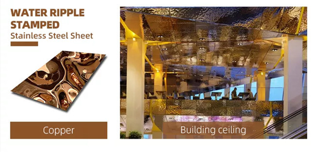PVD Ti Coating Colored Stamped Stainless Steel Sheet Wall Panel