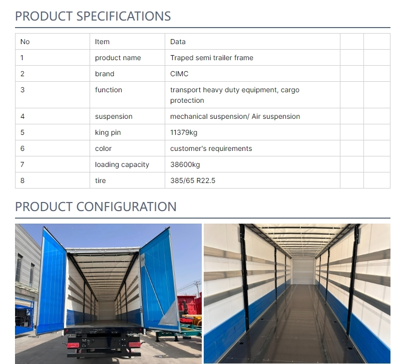 Versatile CIMC Tarped Semi-Trailer For Cargo Protection 38600kg Max Payload