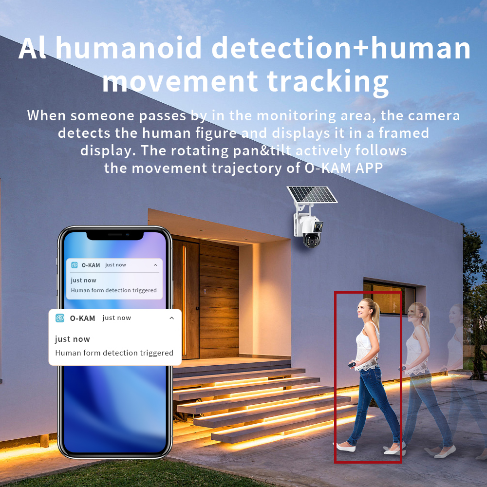 Aluminum Alloy Material C2480WG-10A Solar 4G Security Camera with Built-in Mic