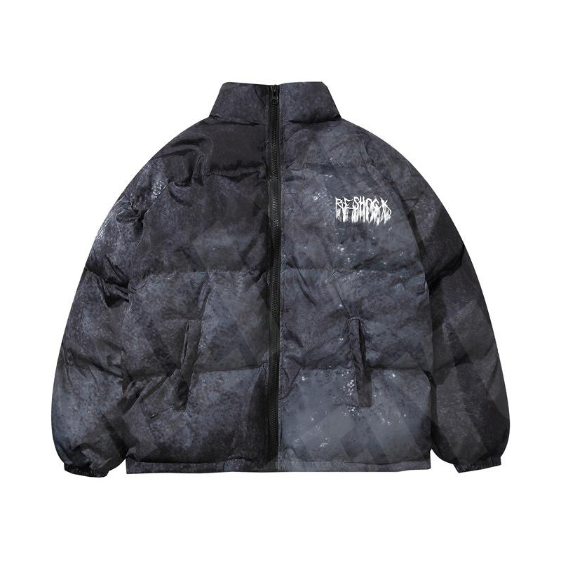 Waterproof Full Zip Puffer Jacket Mens Streetwear Bomber Puffer Jacket Men