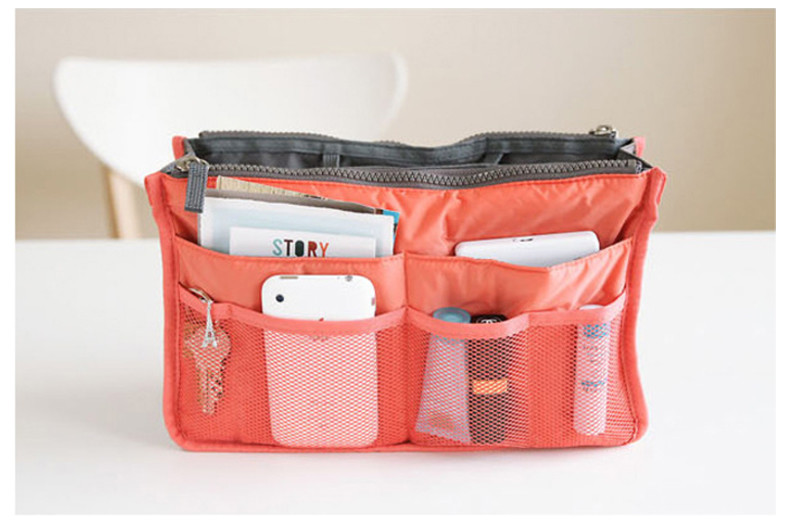 Polyester 22cm Length Cosmetic Bag Insert Purse Organizer